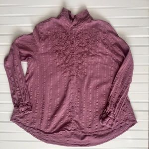 FREE PEOPLE cotton embroidered long sleeve